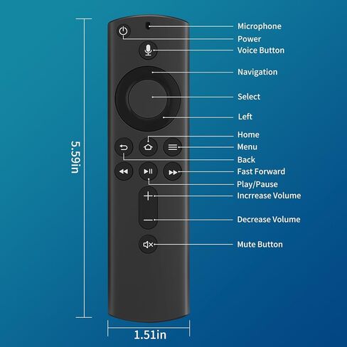L5B83H (2nd Gen) Voice Replacement Remote Control Fit for Smart TV Stick 2nd Gen, Smart TV Cube 2nd Gen, 1st Gen Smart TV Cube, Smart TV Stick 4K, Smart TV Stick Lite, 3rd Gen Smart TV in Kuwait