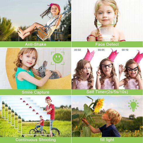 كاميرا رقمية صغيرة HD مقاس 3 انش TFT LCD قابلة لاعادة الشحن، كاميرا فيديو في موتال للطلاب مع تقريب رقمي 8 اضعاف/كاميرا صغيرة بدقة 12 ميجابكسل/HD للاطفال والمبتدئين وكبار السن (اسود) in Kuwait