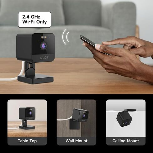 كاميرا أمان JAIOT داخلية، كاميرا للحيوانات الأليفة واي فاي 2.4 جيجا مع تطبيق الهاتف، كاميرا لأمن المنزل، رؤية ليلية ملونة، سلكية، كشف الحركة، إعداد سهل، صوت ثنائي الاتجاه، تعمل مع Alexa in Kuwait