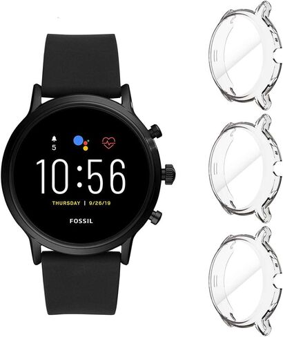 Suoman 3 عبوات لحافظة Fossil Gen 5 Carlyle، حافظة حماية شاملة من مادة TPU بغطاء ممتص للصدمات لساعة Fossil Gen 5 Carlyle الذكية (لا تناسب Fossil Gen 6 وGen 5E) in Kuwait