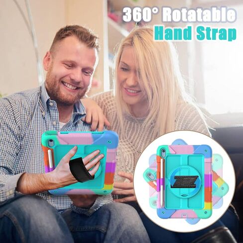 SUPNICE iPad 10th Generation Case 10.9 Inch 2022, Durable Shockproof Protective Cover with [Screen Protector][Pencil Holder][360 Rotating Stand][Shoulder Strap] for iPad 10th Gen 2022 - Black in Kuwait