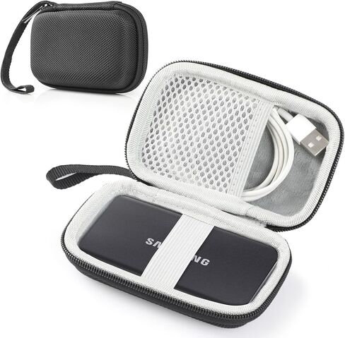 GeeRic Hard Carrying Case Compatible with Samsung T7/ T7 Touch, Portable SSD Hard Carrying Case, Hard EVA Shockproof Storage Travel Organizer, External Solid State Drives-Black in Kuwait