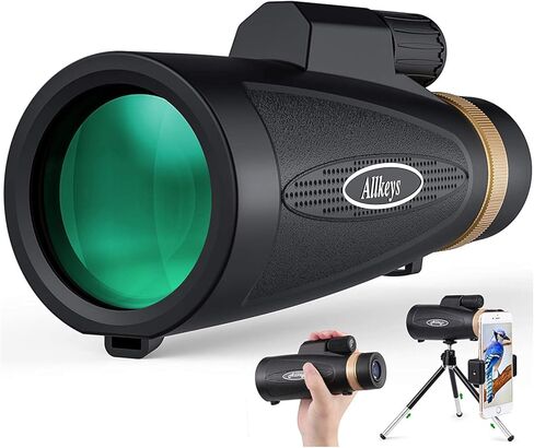 Allkeys 16x55 HD Monocular Telescope for Adults Kids, Waterproof Monocular with Quick Smartphone Holder,Day & Low Night Vision,BAK4 Prism FMC Lens for Stargazing Wildlife Bird Watching Travling in Kuwait