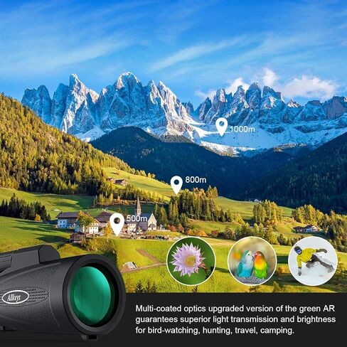 Allkeys 16x55 HD Monocular Telescope for Adults Kids, Waterproof Monocular with Quick Smartphone Holder,Day & Low Night Vision,BAK4 Prism FMC Lens for Stargazing Wildlife Bird Watching Travling in Kuwait