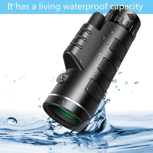 تلسكوب سيبيجنولي أحادي العين، منظار أحادي عالي الطاقة مع حامل للهاتف الذكي وحامل ثلاثي القوائم، تلسكوب تكبير مقاوم للماء، رؤية ليلية نهارية ومنخفضة، تركيز مزدوج منشوري BAK4 لصيد الطيور (12X50) in Kuwait