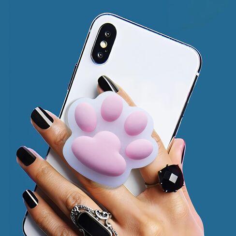 قطعتان من حامل الهاتف القابل للطي على شكل قطة لطيفة، حامل قبضة للهاتف ممتد من Kawaii Kitty للنساء والفتيات، مقبض حامل الإصبع لهاتف iPhone 11 12 13 pro max in Kuwait