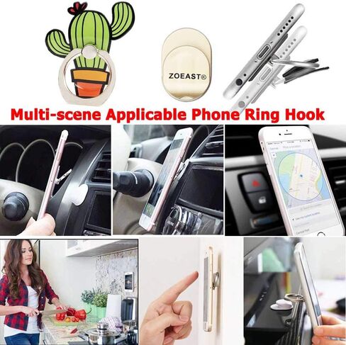 ZOSTLAND 3PCS Fairy Fat Monster Phone Ring Universal 360°Adjustable Phone Case Finger Stand Holder Desk Stent Mount Car Hook Compatible with All iPhone15 14 13 12 11 Pro MAX Plus iPad (Fox Puff Bear) in Saudi Arabia