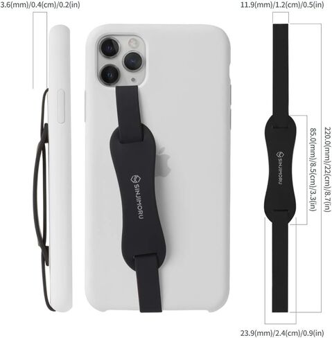 حامل مقبض هاتف من السيليكون العالمي من Sinjimoru، كحامل للهاتف الخلوي، مع حزام أصابع مرن للهاتف لجراب Android/iPhone. حامل حلقة سينجي باللون الأسود in Kuwait