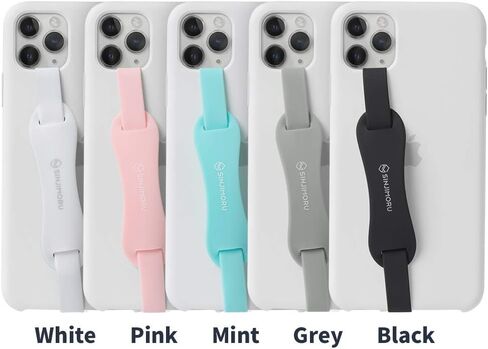 حامل مقبض هاتف من السيليكون العالمي من Sinjimoru، كحامل للهاتف الخلوي، مع حزام أصابع مرن للهاتف لجراب Android/iPhone. حامل حلقة سينجي باللون الأسود in Kuwait