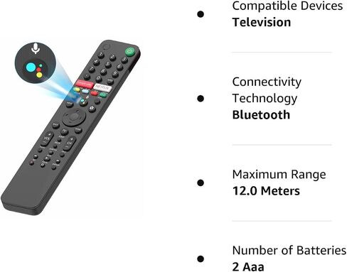 جهاز تحكم صوتي RMF-TX500U لجميع تلفزيونات سوني / متوافق مع جميع تلفزيونات سوني LCD LED وبرافيا XR 4/8K HDR مصفوفة LED مع تلفزيون جوجل الذكي مع ضمان لمدة عام in Kuwait