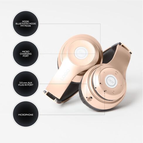 iJoy Bluetooth Headphones Over Ear, Wireless and Wired Foldable Headset Built-in Microphone, FM, Micro SD Card Slot - (Purple) Adults Kids Men Women in Saudi Arabia
