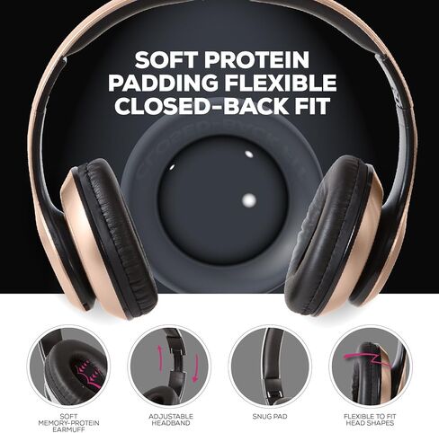 iJoy Bluetooth Headphones Over Ear, Wireless and Wired Foldable Headset Built-in Microphone, FM, Micro SD Card Slot - (Purple) Adults Kids Men Women in Saudi Arabia