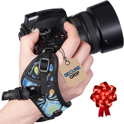 حزام يد الكاميرا، قبضة كاميرا آمنة سريعة الحريق، حزام كاميرا مبطن متوافق مع كاميرات سوني بدون مرآة وكاميرات DSLR، هدايا عيد الميلاد وأشياء تخزين، حزام كاميرا معصم مريح ممتاز in Kuwait