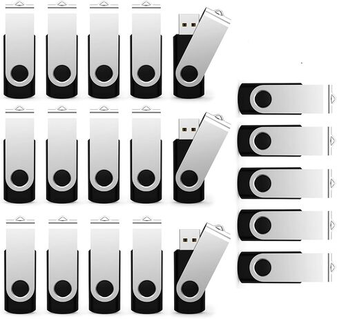 2 Pack 64GB USB Flash Drive USB 2.0 Thumb Drives Jump Drive Fold Storage Memory Stick Swivel Design - Black in Kuwait
