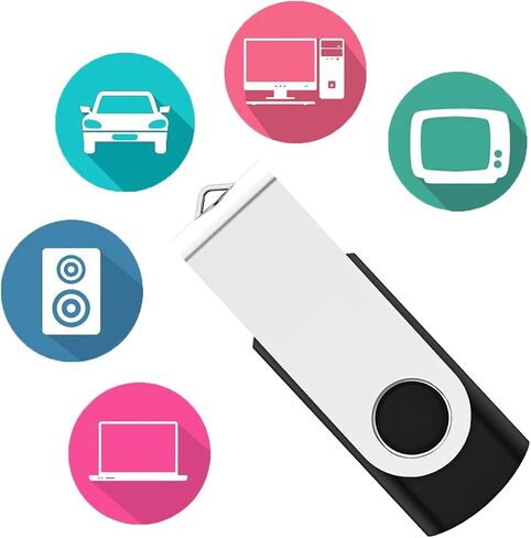 2 Pack 64GB USB Flash Drive USB 2.0 Thumb Drives Jump Drive Fold Storage Memory Stick Swivel Design - Black in Kuwait