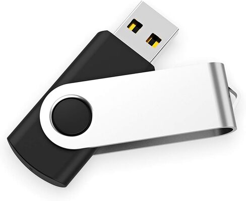 2 Pack 64GB USB Flash Drive USB 2.0 Thumb Drives Jump Drive Fold Storage Memory Stick Swivel Design - Black in Kuwait