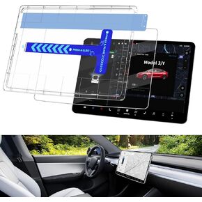 واقي شاشة من الزجاج المقوى مضاد للوهج من FUGTBLESS لطراز Tesla Y، واقي شاشة موديل 3 مع مجموعة محاذاة غرفة الغبار بدون ملحقات Tesla Model 3 / Y in Kuwait