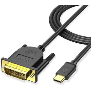 QGeeM USB C to DVI Cable Adapter, 4K@30Hz Thunderbolt 3 to DVI 10FT USB 3.1 Type C to DVI (24+1) Cable, Compatible with MacBook Pro/Air, Surface Book 2, Dell XPS 13, Galaxy S10, Pixelbook and More in Kuwait