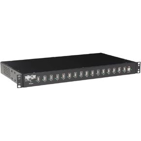 تريب لايت 16 منفذ USB لمزامنة الشحن والكمبيوتر اللوحي والهواتف الذكية iPad/iPhone Rackmount TAA (U280-016-RM)، أسود in Kuwait