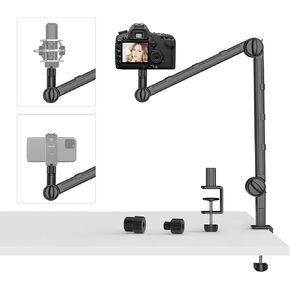 حامل مكتب الكاميرا PICTRON VIJIM LS25، حامل كاميرا ويب علوي مرن مع ذراع بوم، مشبك طاولة على شكل حرف C مناسب للتصوير الفوتوغرافي بالفيديو والبث المباشر in Kuwait