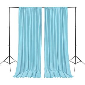 Hiasan Black Backdrop Curtains for Parties, Polyester Photography Backdrop Drapes for Family Gatherings, Wedding Decorations, 5ftx10ft, Set of 2 Panels