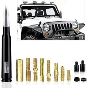 gunhunt 1 PC American Flag Design Car Truck Antenna, Car Truck Bullet Antenna, Anti-Theft Design Enhance Signal Replacement Mast for Ford F150 Chevrolet Jeep (Red) in Kuwait