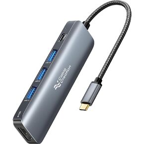 USB C Hub 4K 60Hz, CableCreation 7-in-1 USB-C Hub Multiport Adapter with 1Gbps Ethernet, HDMI, 2 USB 3.0 Ports, 100W PD and SD/TF Cards Reader, Compatible with Steam Deck MacBook Pro/Air, iPad Pro