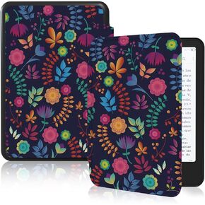 MOROCK Slim Case for 6" Kindle Paperwhite(10th Generation, 2018 Release),Fits 2018 Kindle Paperwhite 10th Gen (Model No. PQ94WIF),Lightweight PU Leather Cover,Oil Painting Flowers in Saudi Arabia