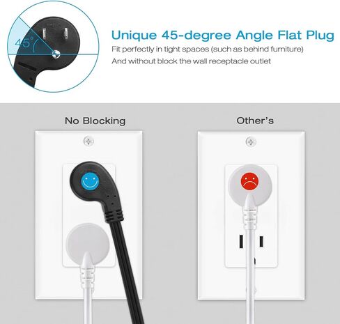 HHSOET Furniture Recessed Power Strip, 10W USB A Ports, Black, 6FT in Kuwait