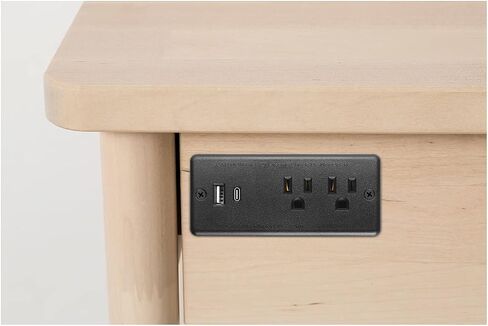 HHSOET Furniture Recessed Power Strip, 10W USB A Ports, Black, 6FT in Kuwait