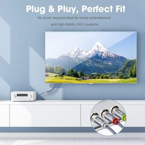 كابل فيديو صوت 3.5 ملم إلى 3 RCA، 6.6FT/2M 3.5 ملم إلى 3 ذكر محول RCA كابل AUX سلك AV لملفات MP3، وكاميرات الفيديو، والكمبيوتر اللوحي، ومكبر الصوت، والمسرح المنزلي، ومشغل DVD والمزيد (رمادي) in Kuwait