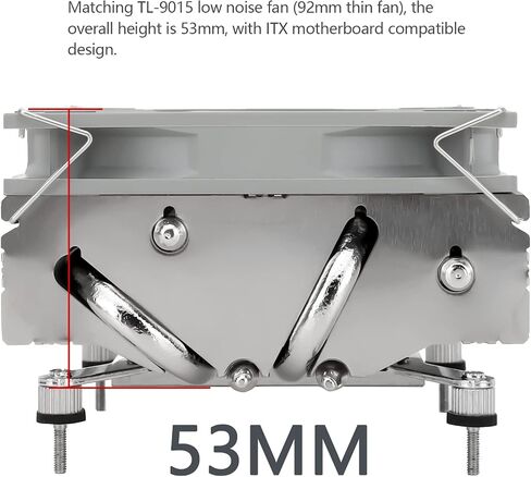 Thermalright AXP90-X53 مبرد هواء وحدة المعالجة المركزية باللون الأسود، ارتفاع 53 مم، مع مروحة وحدة المعالجة المركزية TL-9015B Slim PWM، مبرد غرفة التبريد ITX، لـ AMD: AM4 AM5/Intel 1150/1151/1155/1156/1200/1700 in Kuwait
