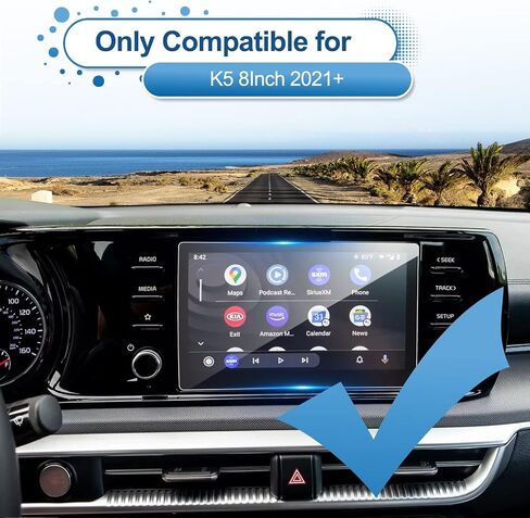 واقي شاشة Coleya 2021 2022 2023 2024 K ia K5 لسيارة Kia K5 (GT-Line/EX/GT) شاشة لمس 10.25 بوصة، زجاج مقسى 2023 K ia K5 2021-2024 K5 طبقة حماية شفافة عالية الدقة 10.25 بوصة in Kuwait