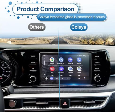 واقي شاشة Coleya 2021 2022 2023 2024 K ia K5 لسيارة Kia K5 (GT-Line/EX/GT) شاشة لمس 10.25 بوصة، زجاج مقسى 2023 K ia K5 2021-2024 K5 طبقة حماية شفافة عالية الدقة 10.25 بوصة in Kuwait