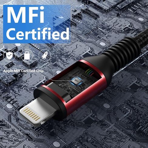 iPhone Charger Cable [MFi Certified] USB-A to Lightning Cable 6FT, 3 Pack in Kuwait