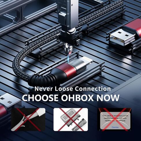 iPhone Charger Cable [MFi Certified] USB-A to Lightning Cable 6FT, 3 Pack in Kuwait