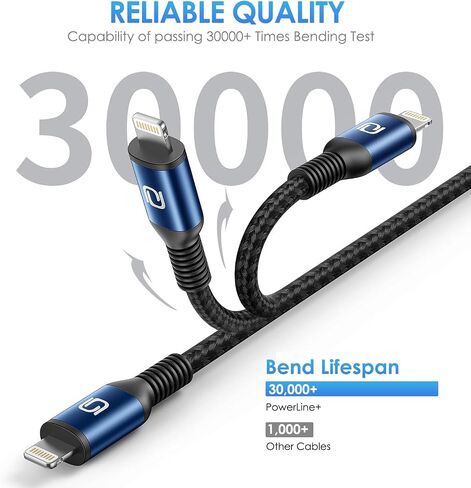 iPhone Charger Cable [MFi Certified] USB-A to Lightning Cable 6FT, 3 Pack in Kuwait