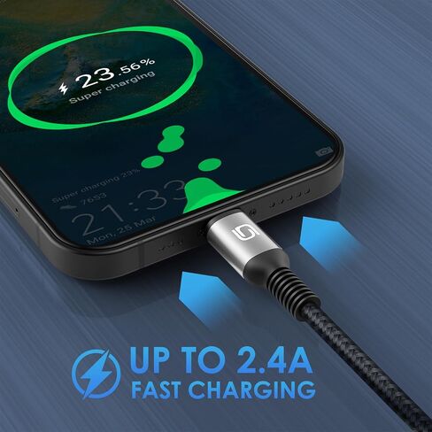 iPhone Charger Cable [MFi Certified] USB-A to Lightning Cable 6FT, 3 Pack in Kuwait