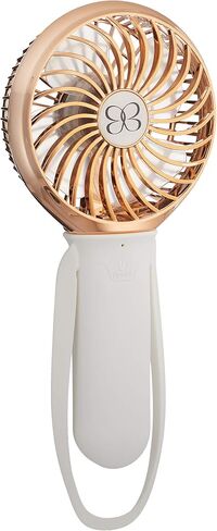 Buggygear 3 Speed USB Rechargeable Fan - Portable Clip Fan with Power Bank and LED Flashlight, Travel Must Haves for Camping, Dorms, and More, White/Rose Gold in Saudi Arabia