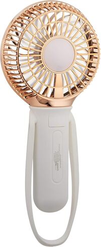 Buggygear 3 Speed USB Rechargeable Fan - Portable Clip Fan with Power Bank and LED Flashlight, Travel Must Haves for Camping, Dorms, and More, White/Rose Gold in Saudi Arabia