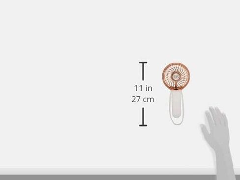 Buggygear 3 Speed USB Rechargeable Fan - Portable Clip Fan with Power Bank and LED Flashlight, Travel Must Haves for Camping, Dorms, and More, White/Rose Gold in Saudi Arabia