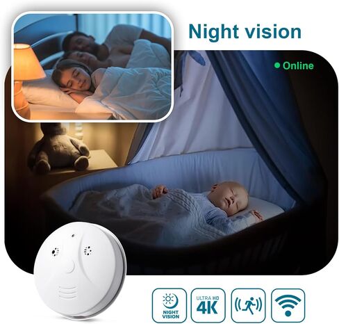 كاميرا جاركان الأمنية الداخلية مع كاشف الدخان، كاميرا مربية للمنزل والمكتب، كاميرا مراقبة 1080 بكسل مع كشف الحركة والرؤية الليلية in Kuwait