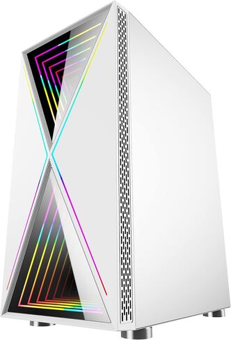 Bgears b-BlackWidow-RGB White Gaming PC ATX case, Special Ripple Effect ARGB Front Panel, Tempered Glass Side. 2 x USB3.0, 3 x PWM 120mm ARGB Fans, Fan Controller with Remote, Support up to EATX Board in Saudi Arabia