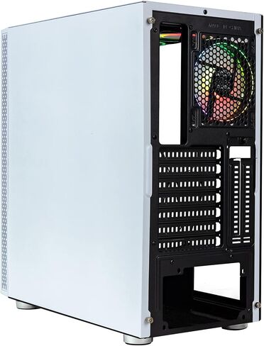 Bgears b-BlackWidow-RGB White Gaming PC ATX case, Special Ripple Effect ARGB Front Panel, Tempered Glass Side. 2 x USB3.0, 3 x PWM 120mm ARGB Fans, Fan Controller with Remote, Support up to EATX Board in Saudi Arabia