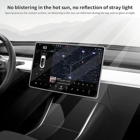 واقي شاشة من الزجاج المقوى مضاد للوهج من FUGTBLESS لطراز Tesla Y، واقي شاشة موديل 3 مع مجموعة محاذاة غرفة الغبار بدون ملحقات Tesla Model 3 / Y in Kuwait