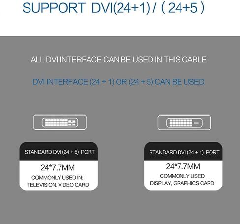 QGeeM USB C to DVI Cable Adapter, 4K@30Hz Thunderbolt 3 to DVI 10FT USB 3.1 Type C to DVI (24+1) Cable, Compatible with MacBook Pro/Air, Surface Book 2, Dell XPS 13, Galaxy S10, Pixelbook and More in Kuwait