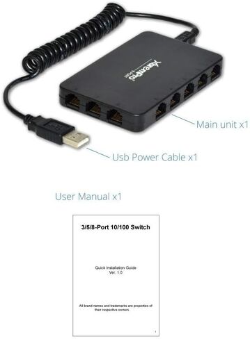 5-Port USB Powered 10/100Mbps Ethernet RJ45 Network Switch Hub - Black (61025) in Kuwait
