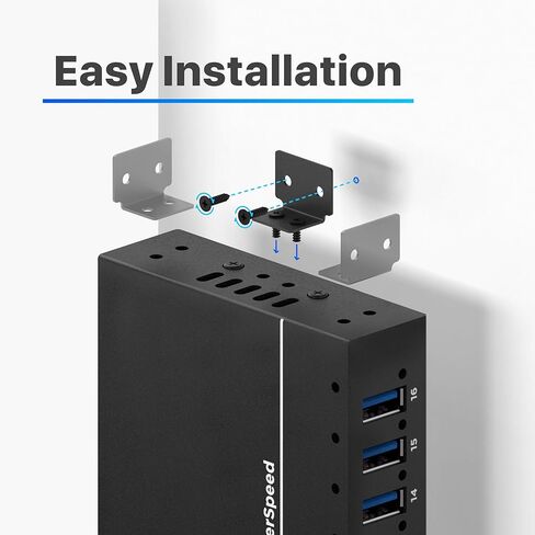 موزع USB لحماية متعددة الأمان - محور USB 3.0 يعمل بـ 16 منفذًا مع محول تيار متردد (12 فولت / 10 أمبير) - محور USB 3.0 من الألومنيوم مزود بمصابيح LED - سرعة عالية - محور لأجهزة متعددة - محور USB 3.0 يعمل بالطاقة in Kuwait