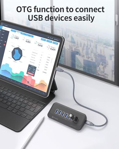 PHIXERO USB Port Hub 10Gbps, 4 Ports USB 3.1 Hub, High-Speed USB 3.2 Gen 2 Portable USB Splitter, USB Hub for Laptop, PC, iMac, MacBook, Playstation, Xbox in Kuwait