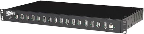 تريب لايت 16 منفذ USB لمزامنة الشحن والكمبيوتر اللوحي والهواتف الذكية iPad/iPhone Rackmount TAA (U280-016-RM)، أسود in Kuwait